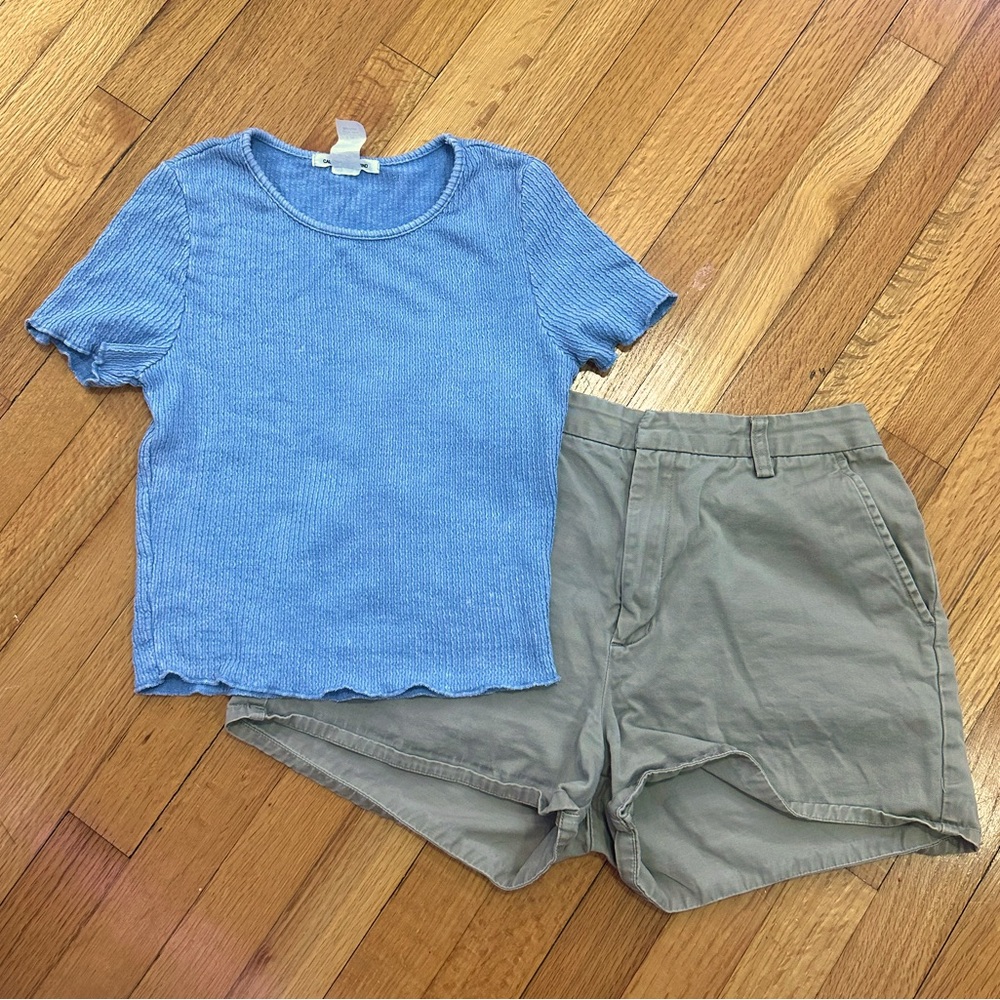cute ribbed periwinkle baby tee by caution to the wind !!